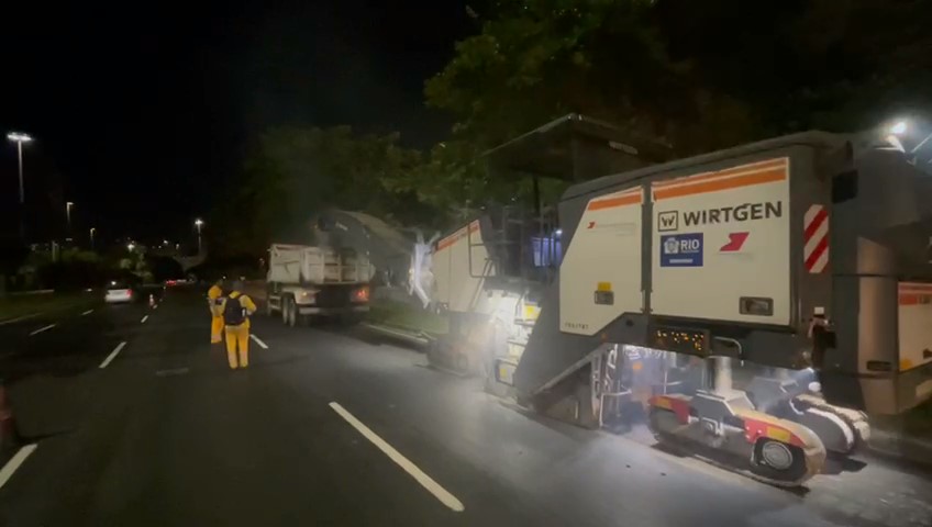 Asfalto do Aterro do Flamengo começa a ser trocado - Prefeitura da Cidade do Rio de Janeiro