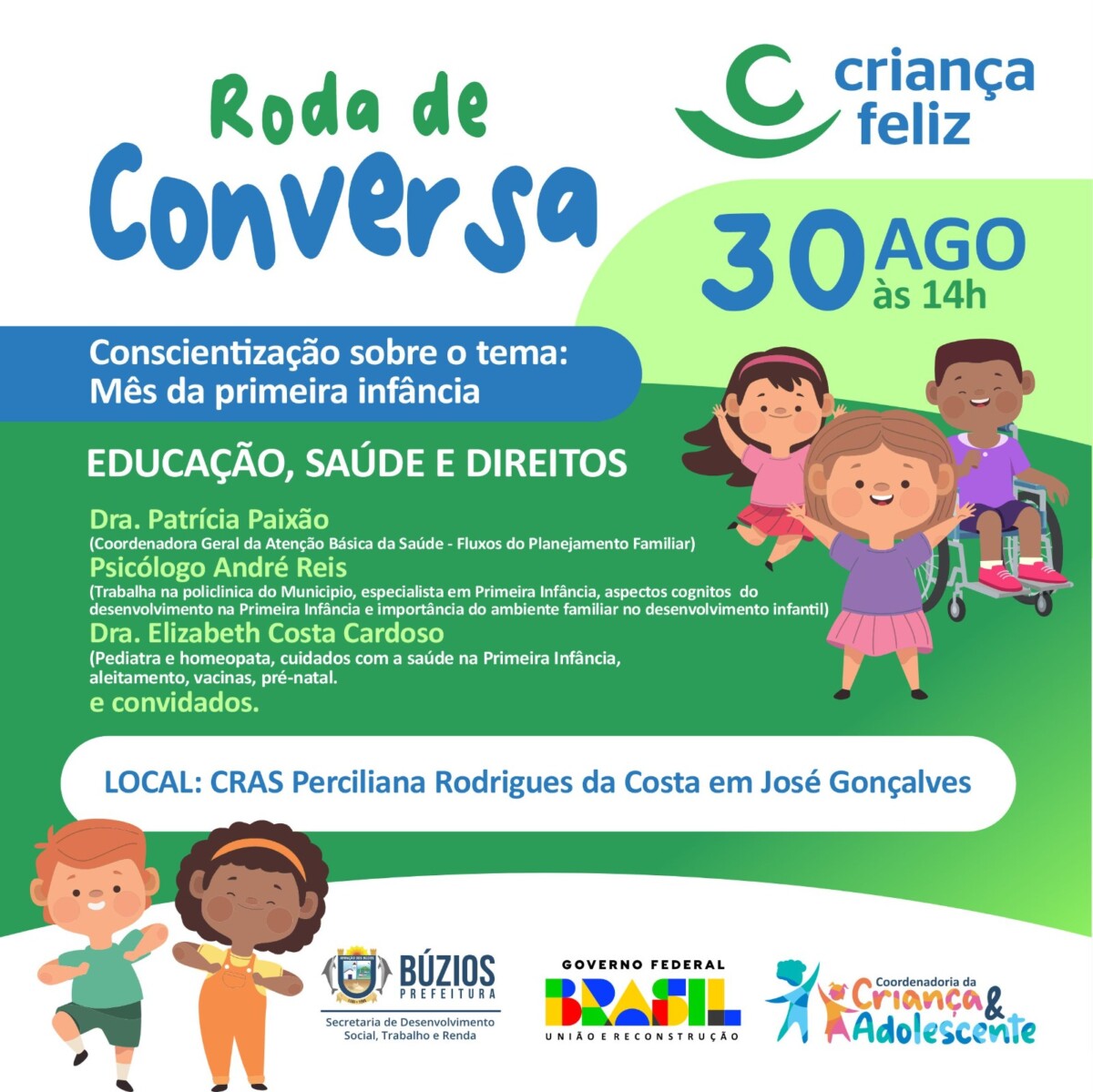Roda de conversa no CRAS de José Gonçalves debate Mês da Primeira Infância