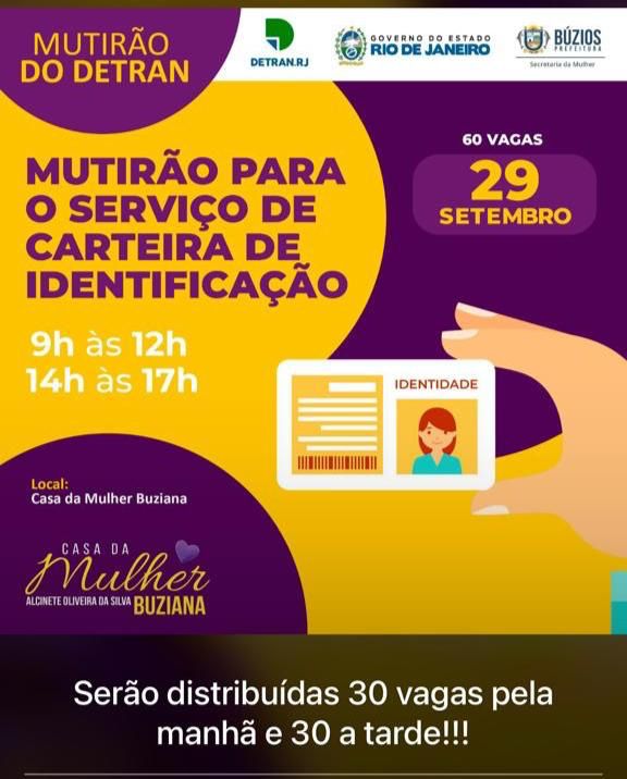 Prefeitura de Búzios realiza mutirão especial para atendimento dos serviços de Identidade Civil do Detran-RJ em parceria com o Governo do Estado