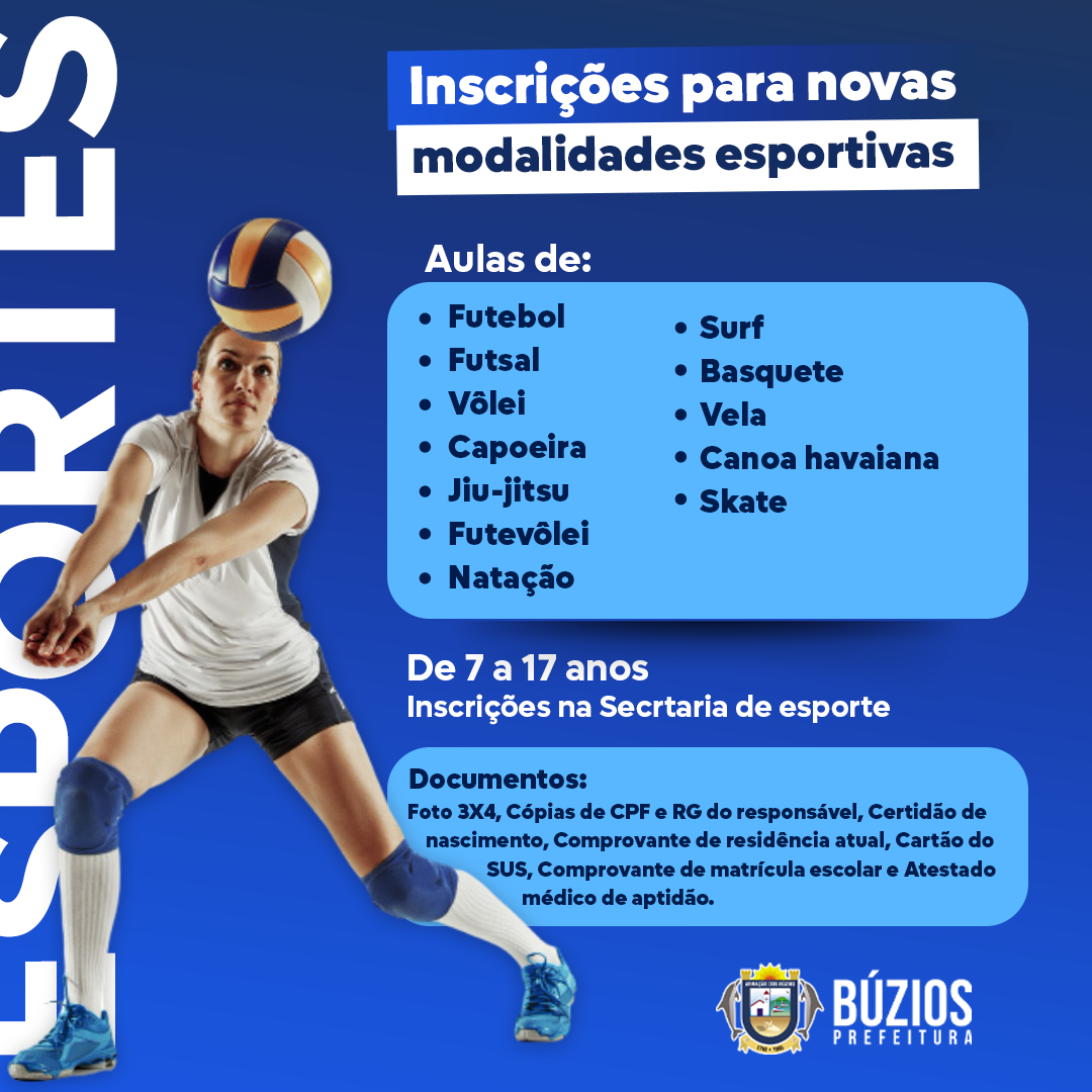 Prefeitura de Búzios abre inscrições para novas modalidades esportivas