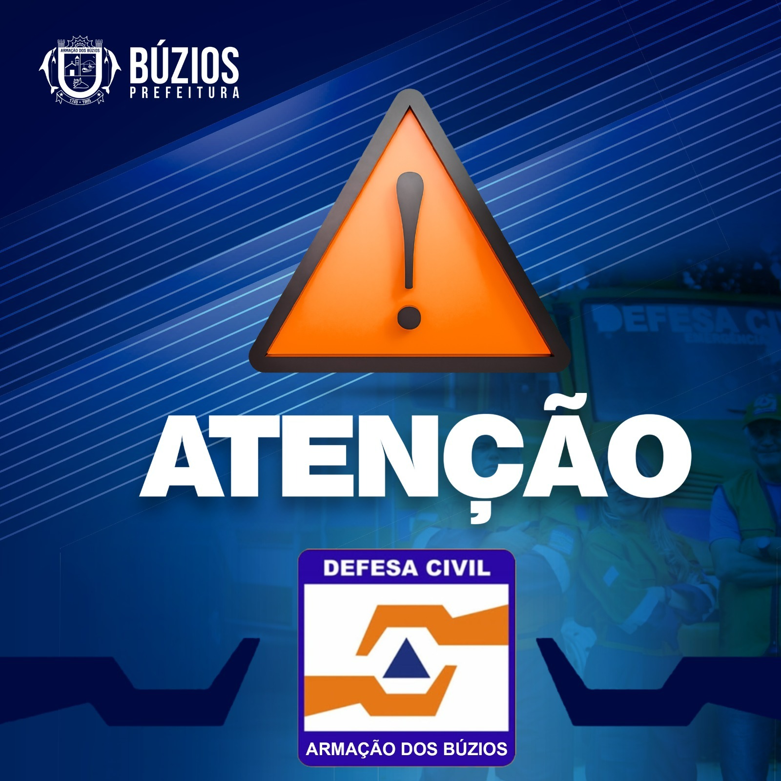 Prefeitura de Búzios alerta para riscos de chuvas moderadas