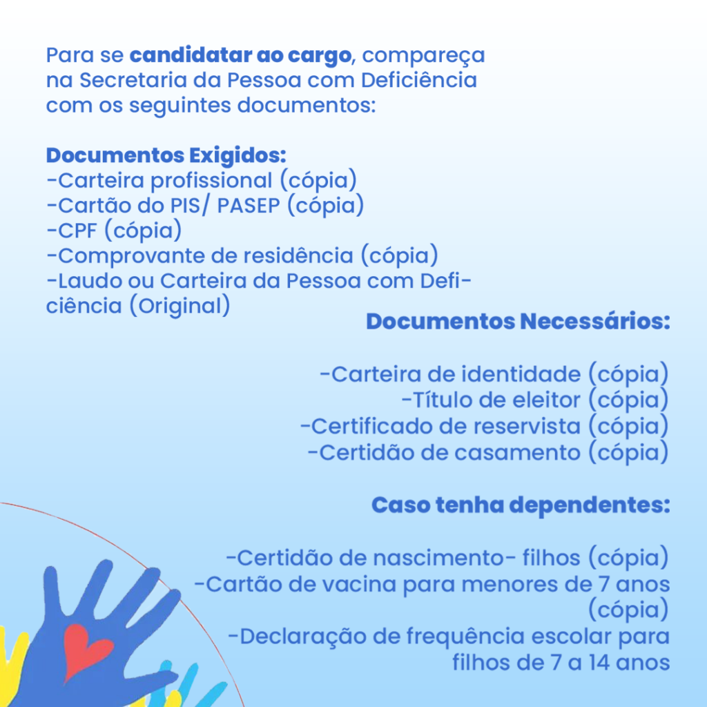 Vagas disponíveis no Programa Emprego Inclusivo da Prefeitura de Búzios